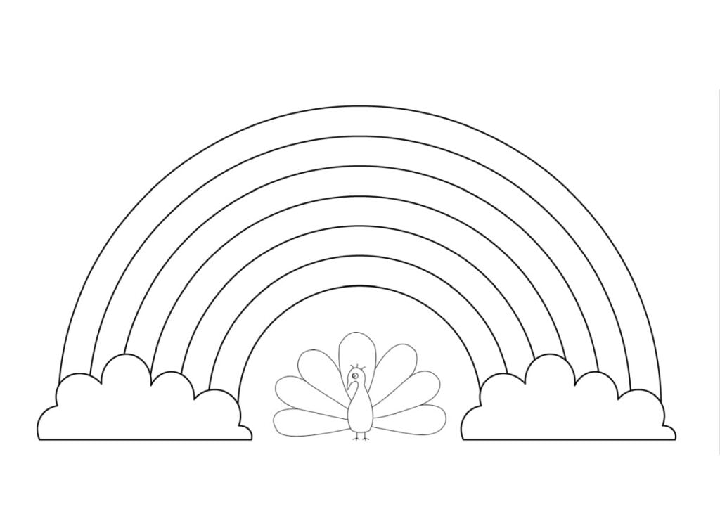 Tęczowy ptak do kolorowania