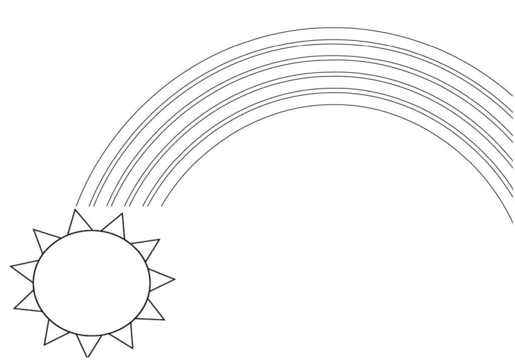 Arc-en-ciel ensoleillé coloriages