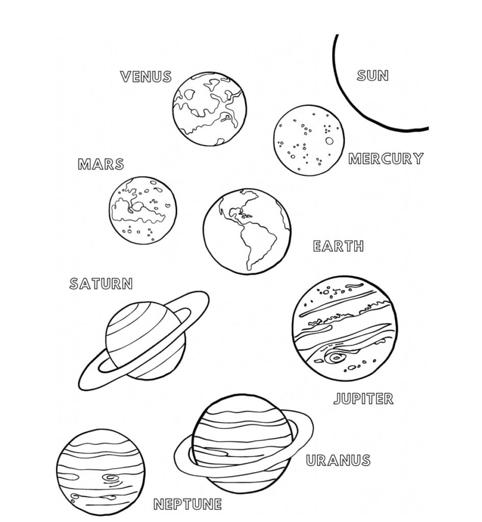 Para colorir os planetas do sistema solar