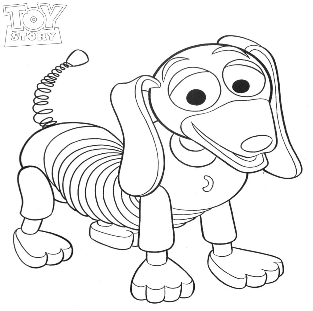 Chú chó Slinky để tô màu