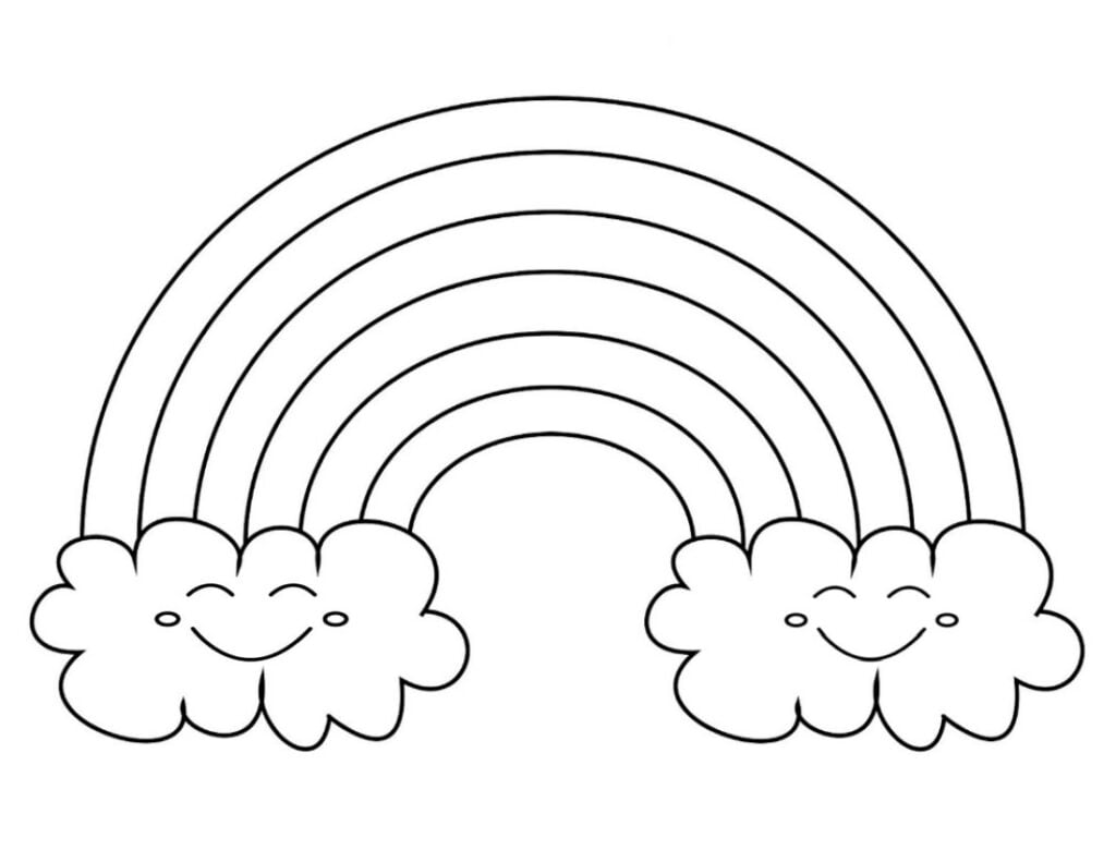 Arc-en-ciel avec un sourire coloriages