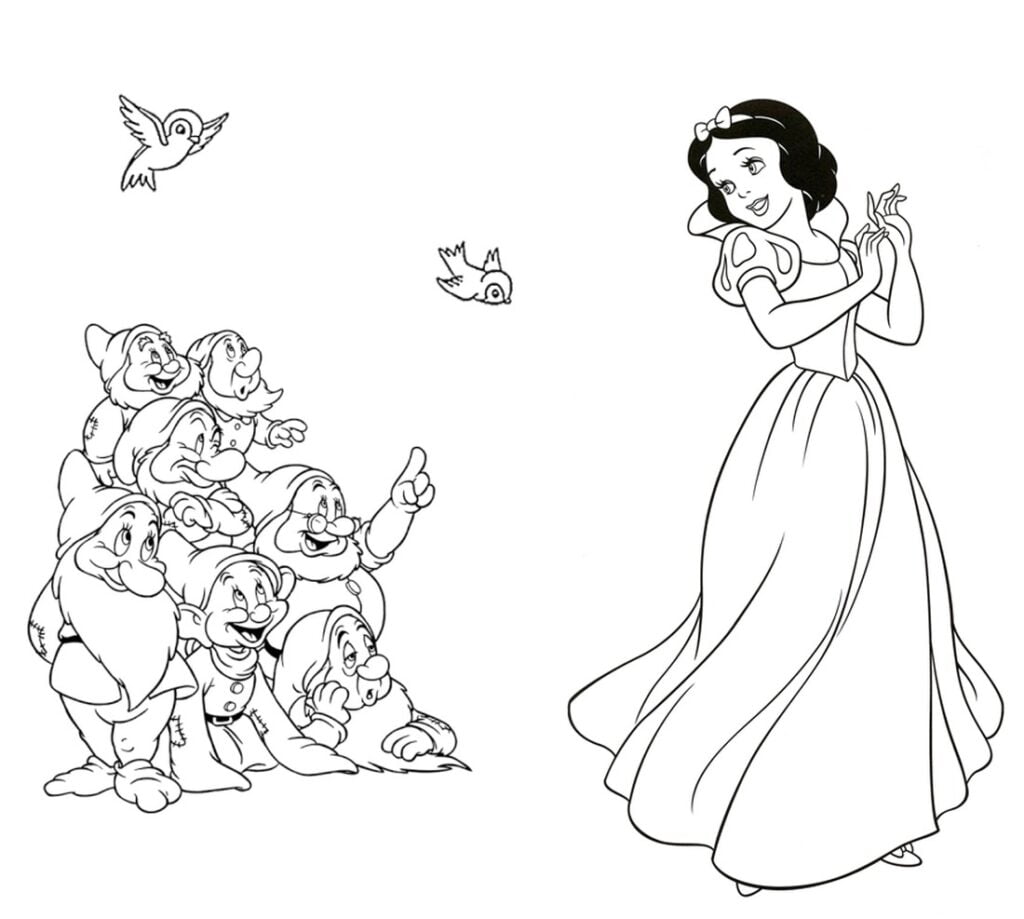Snow white 7 dwarf, septynių nykštukų princesė