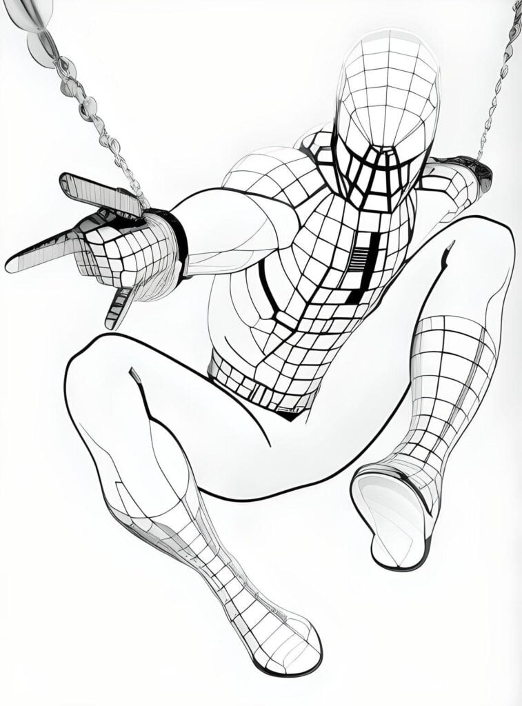 Robot Spiderman para colorear