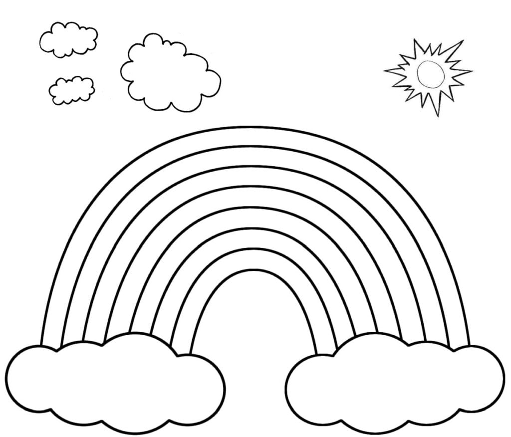 着色のための太陽と虹