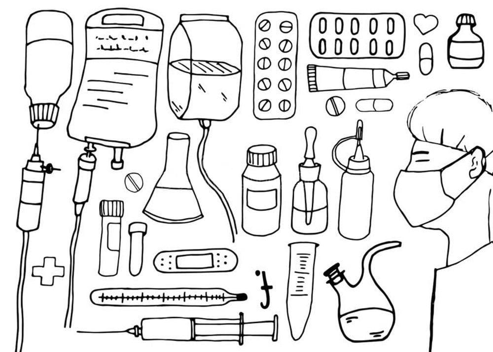 Dessin d'outils de médecin