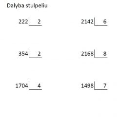 matematikos dalyba penktokams