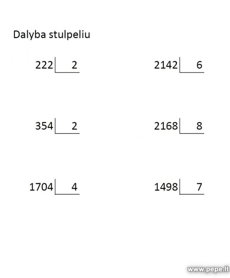 matemātikas nodaļa piektklasniekiem