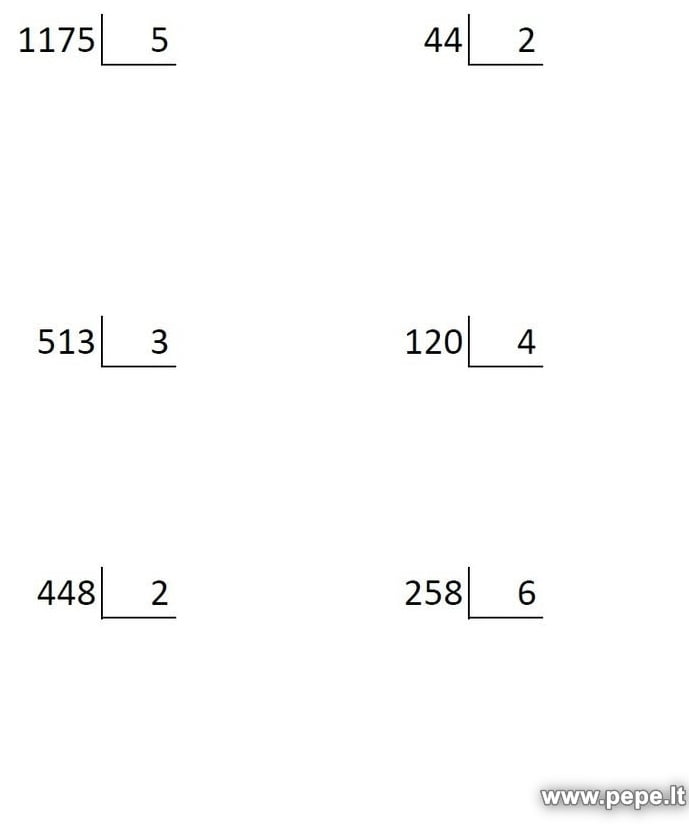 Problema sa matematika ng paghahati ng haligi.