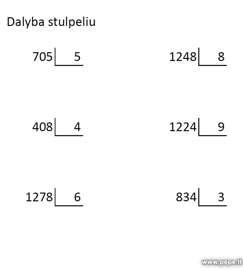 Matemaatika jagamise ülesanne viiendale klassile.