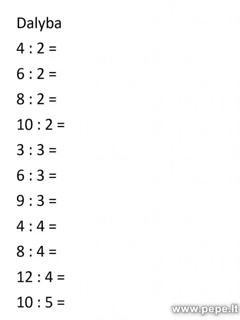 Účast pro žáky prvního stupně. Úlohy matematického dělení.