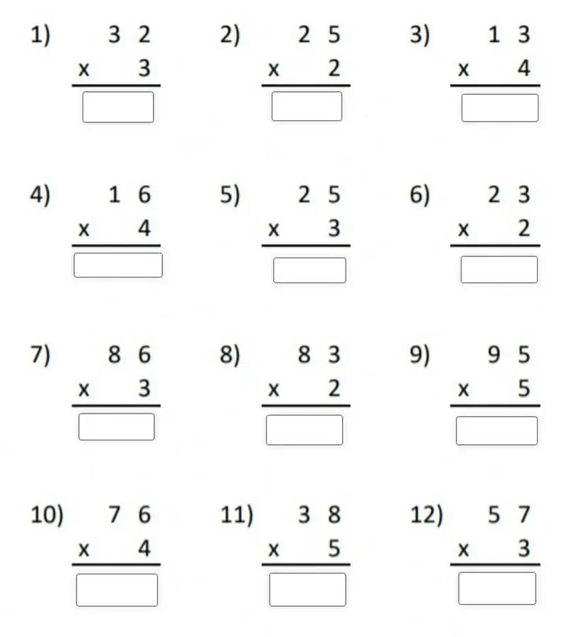 Üçüncü sınıf öğrencileri için sütuna göre matematik çarpma, görev. 