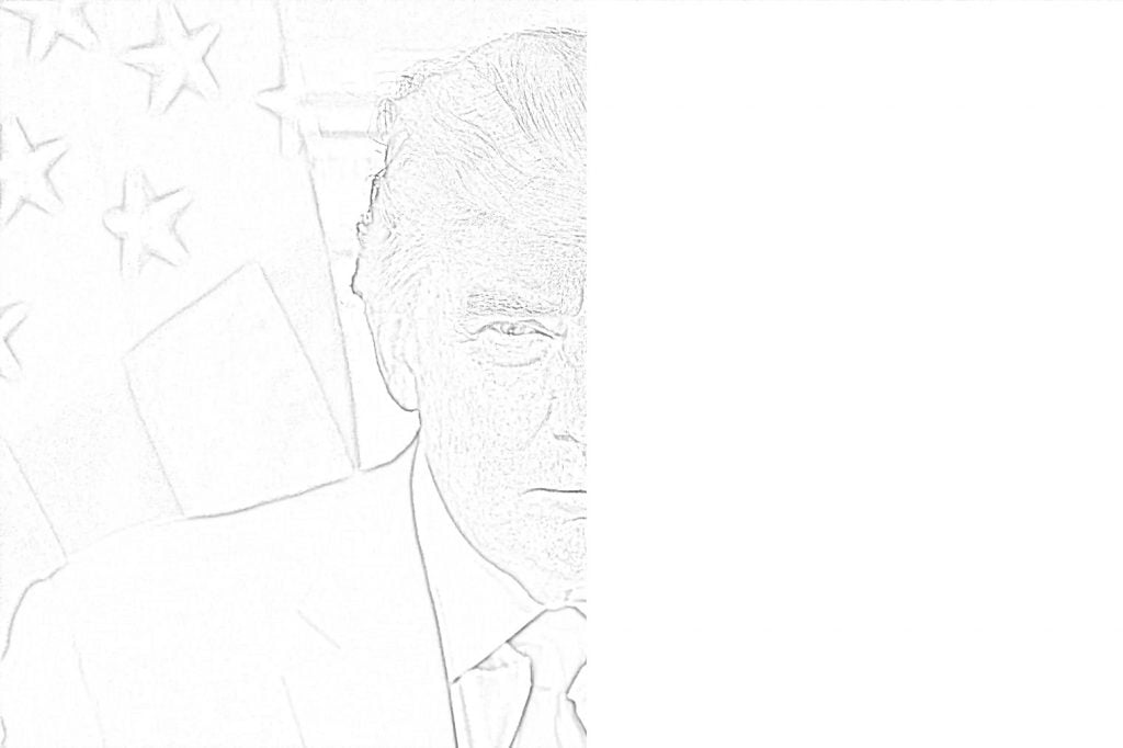 Tekening van Donald Trump