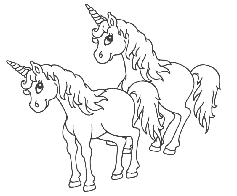 Unicornios colorear