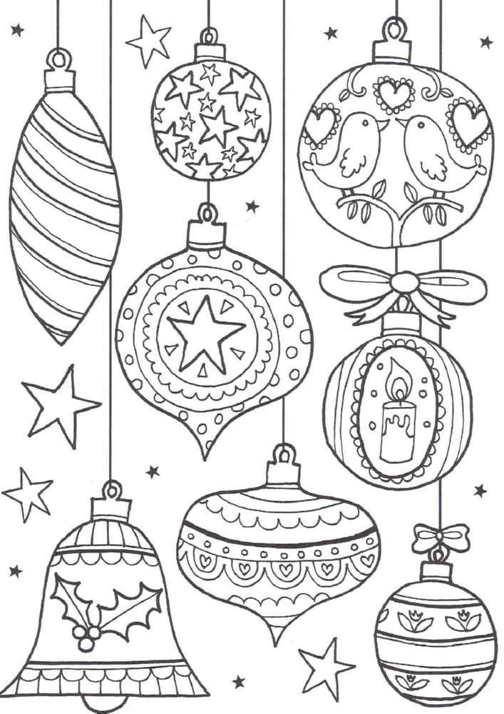 Árbol de navidad juguetes dibujo para colorear