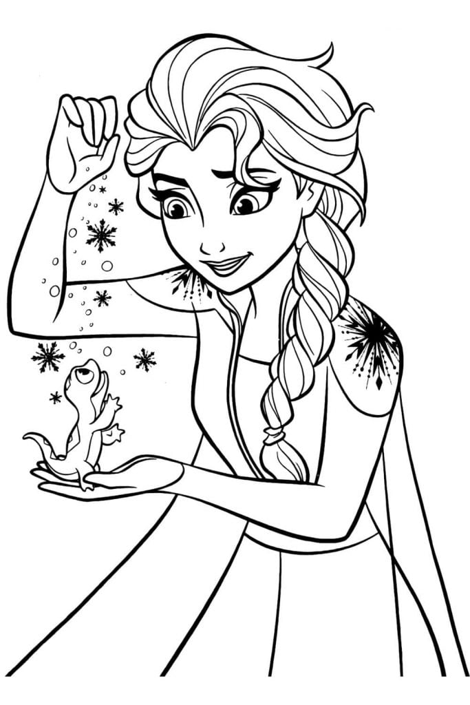 Los dibujos de Elsa están coloreados.