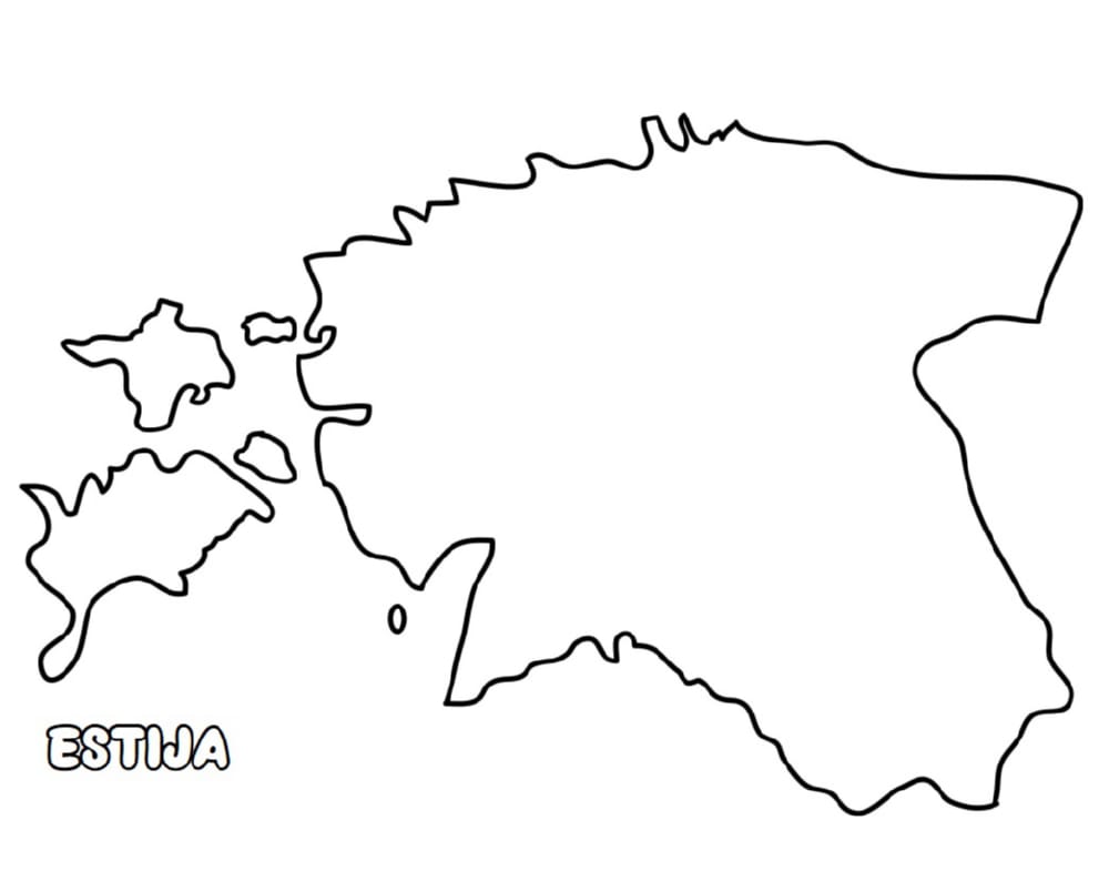 Estija žemėlapis spalvoti, estijos