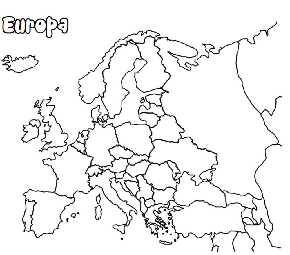 Europos žemėlapis spalvinimui