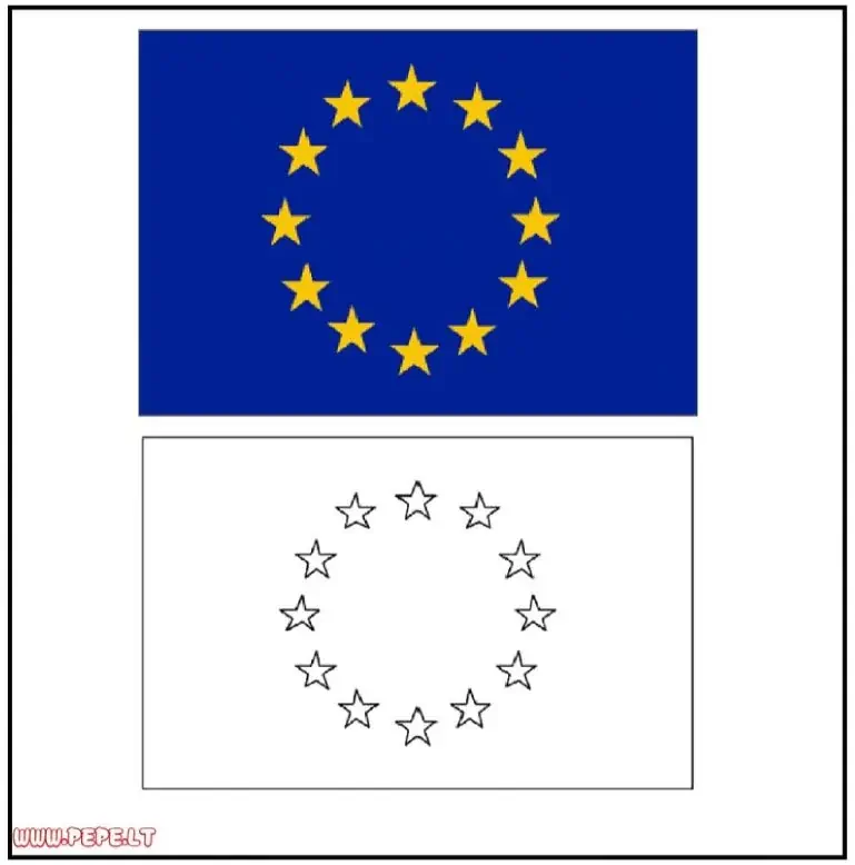Europos Sąjungos vėliava su 12 auksinių žvaigždžių
