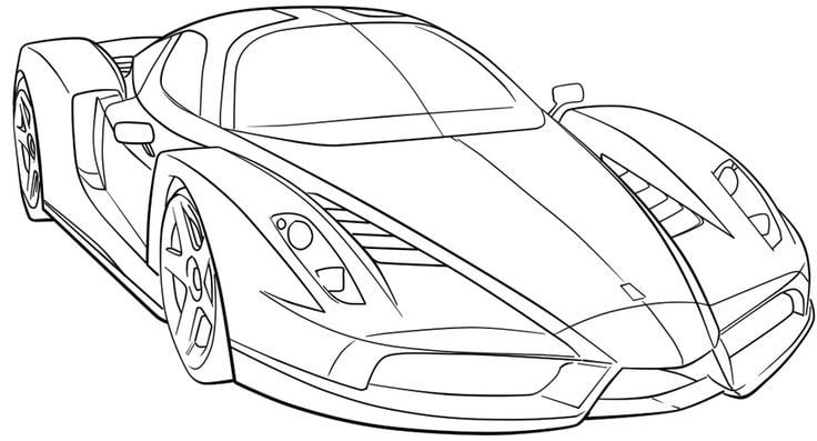 Voiture Ferrari coloriage