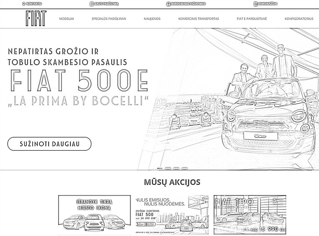 Vizatim i faqeve për ngjyrosje Fiat