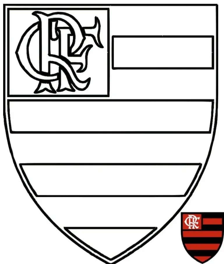 Brazilijos Flamengo Rio de Žaneiro klubo logotipas spalvinti