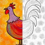 Kleurplaat helft van de tekening