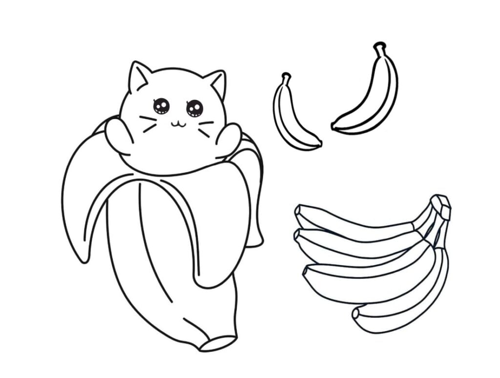 Kucing pisang, bananacat untuk mewarnai