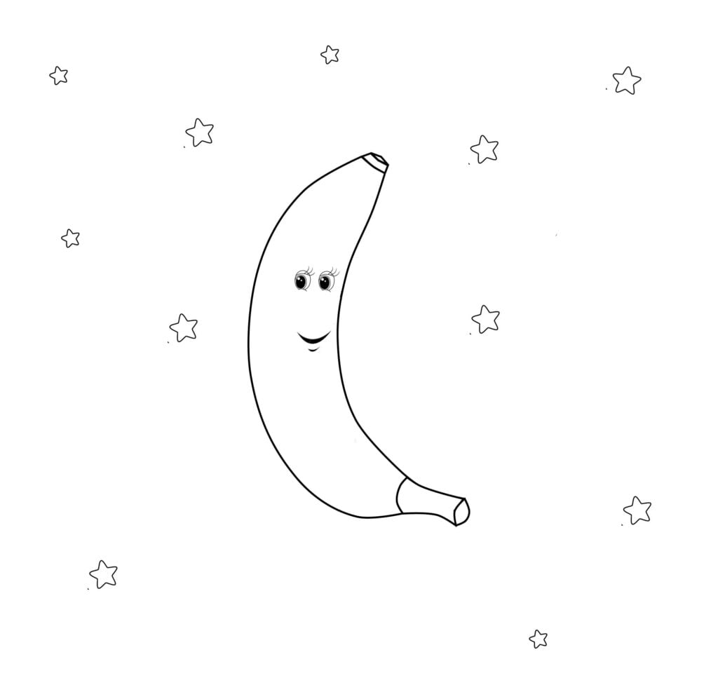 Bananamoon - lune-banane à colorier