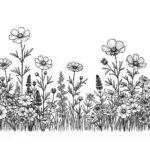 Blomstereng farvelægningsside