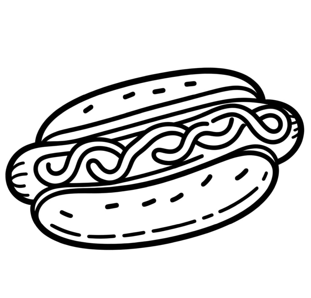 Hot-dog à colorier