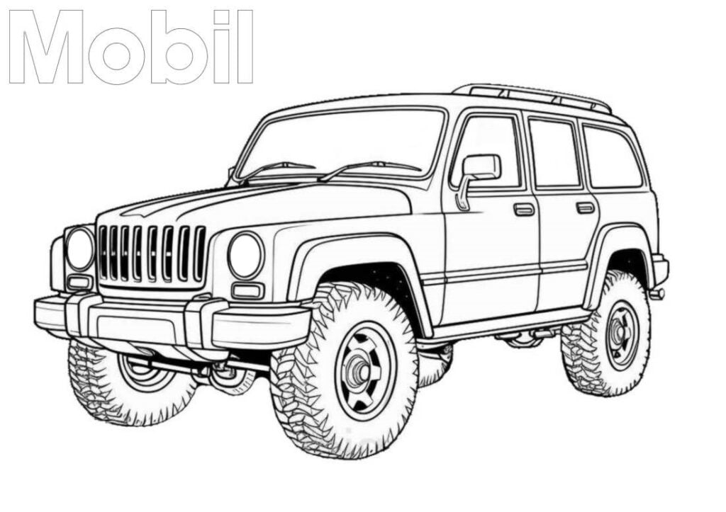 Mobil offroad kleurplaat 4x4