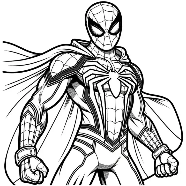 Vizatim i Superheroit Spider-Man për t'u ngjyrosur