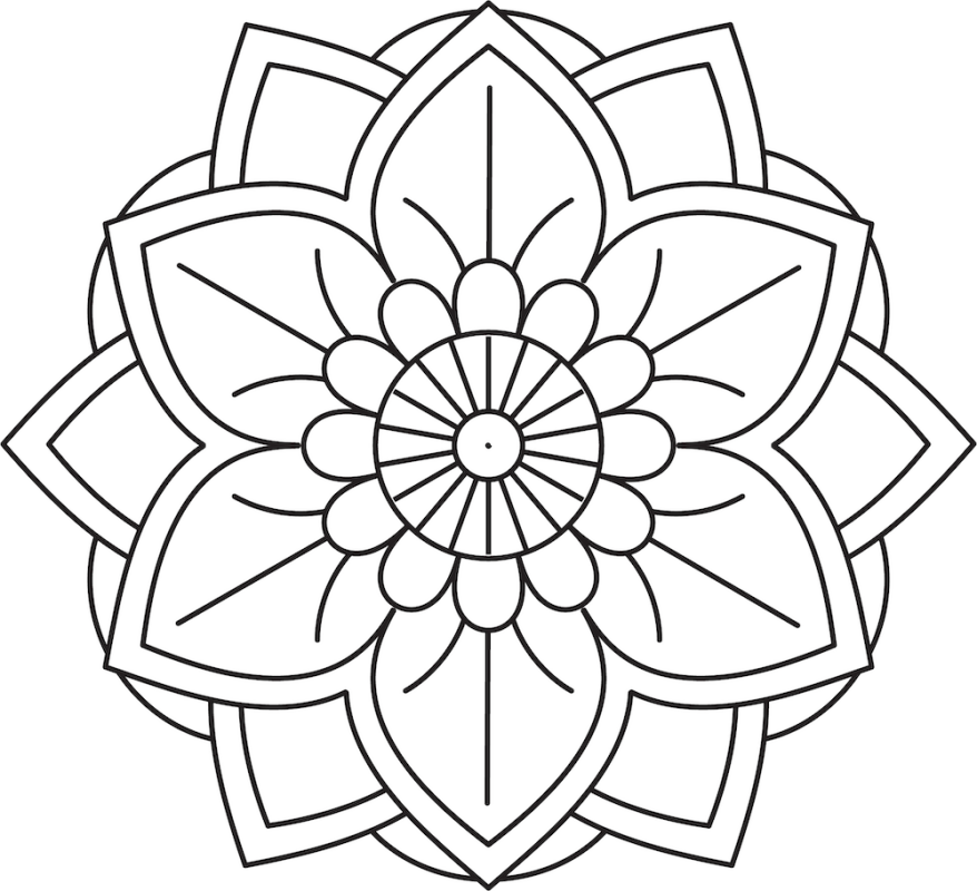 Mandala para sa mga bata bulaklak