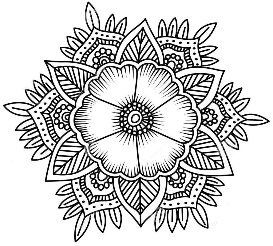 Mandala vaikams gėlytė