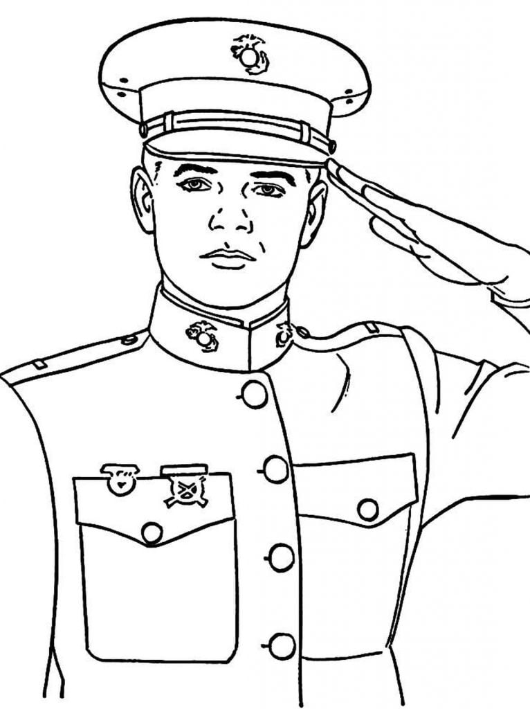 Général, soldat coloriage