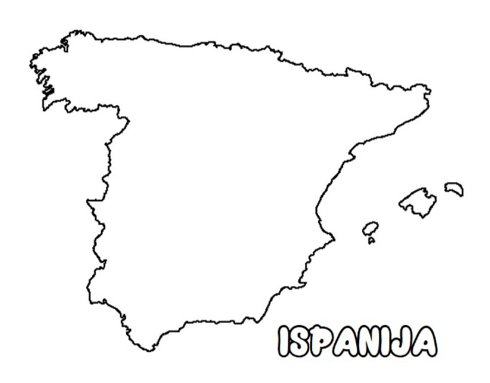 Ispanija zemelapiai salys piesineliai, ispanijos
