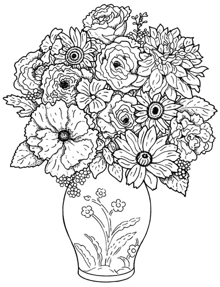 Diverses fleurs coloriage