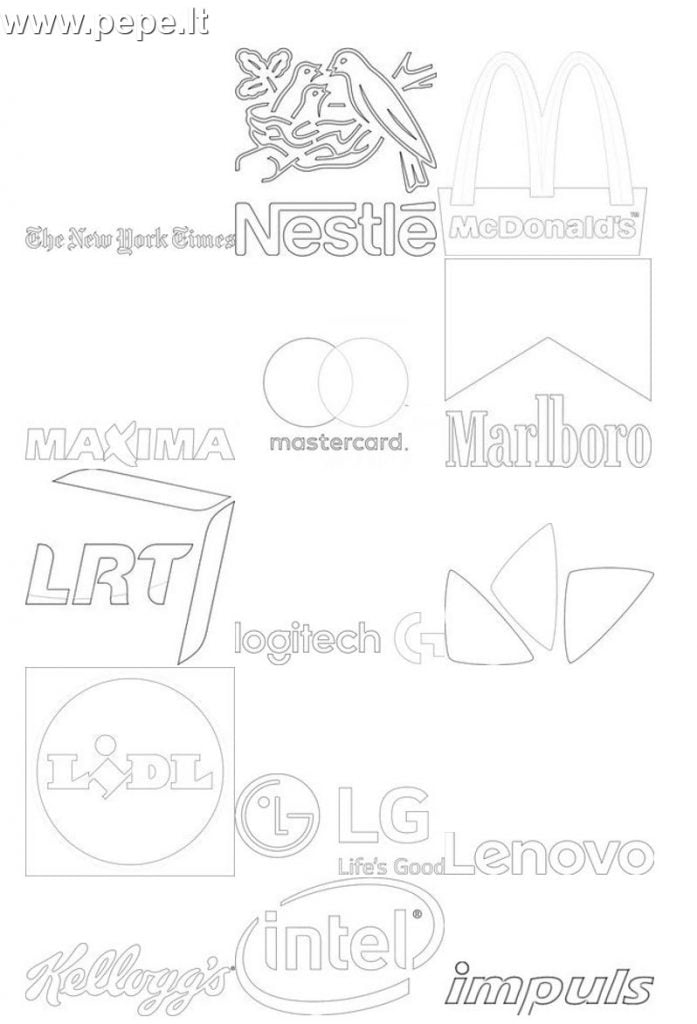 Logos coloriages d'entreprises célèbres