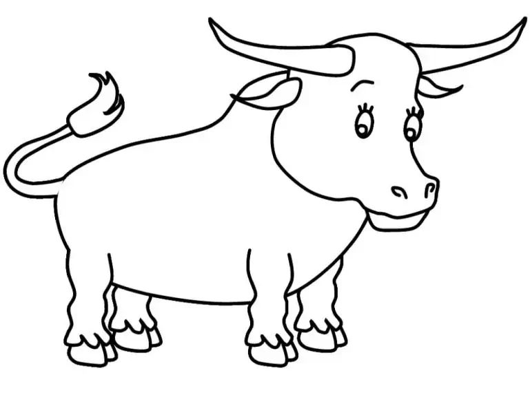 Bull drawing sa pagkukulay.