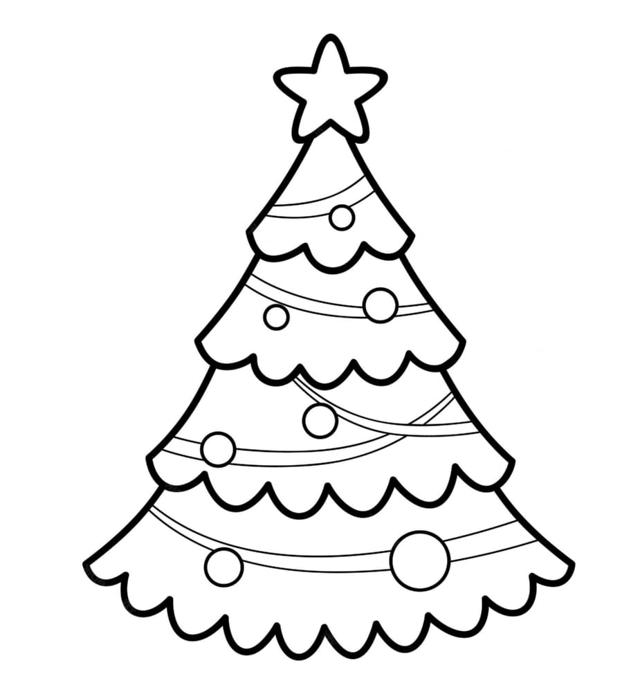 Vianočný stromček omaľovánky 