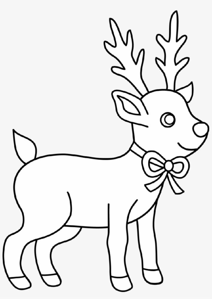 색칠 공부을 위한 크리스마스 사슴.