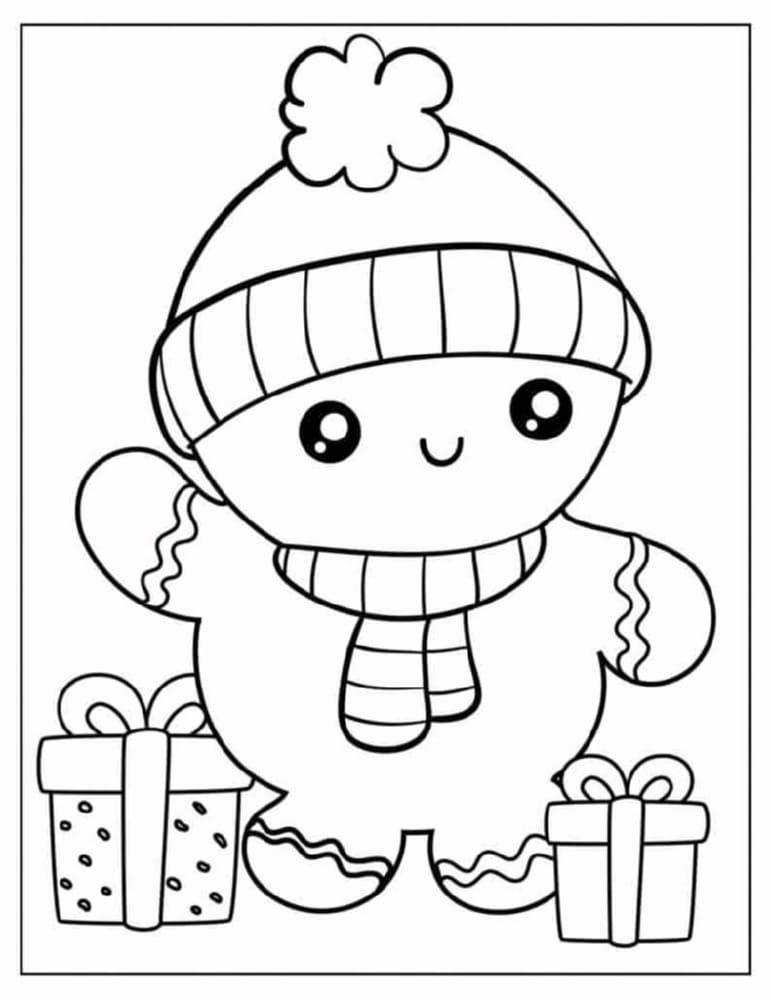 Poupée de Noël coloriage