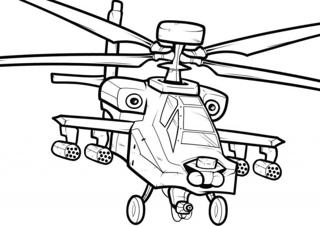 Helicóptero militar para colorear
