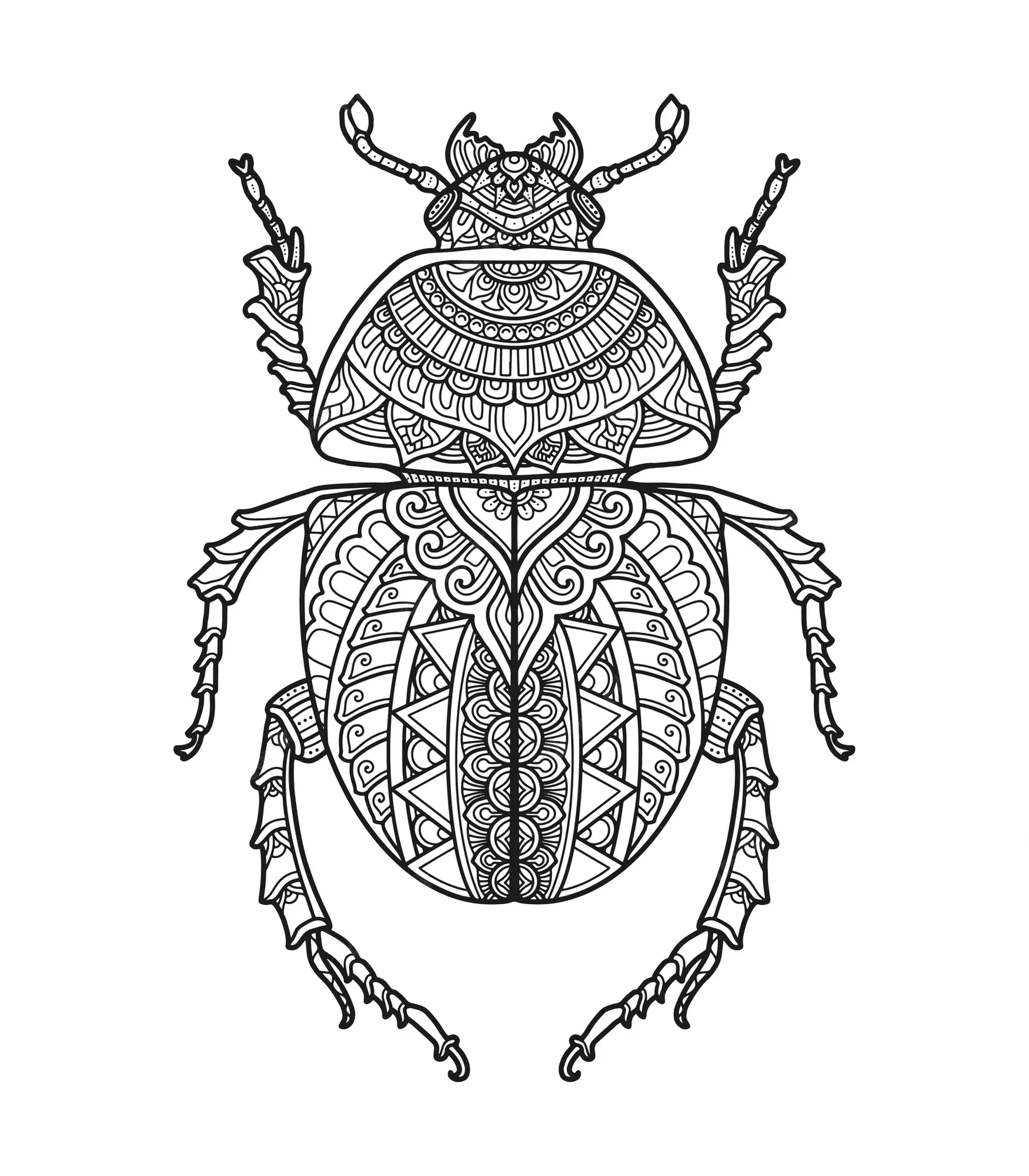 Beetle mandala til at farve