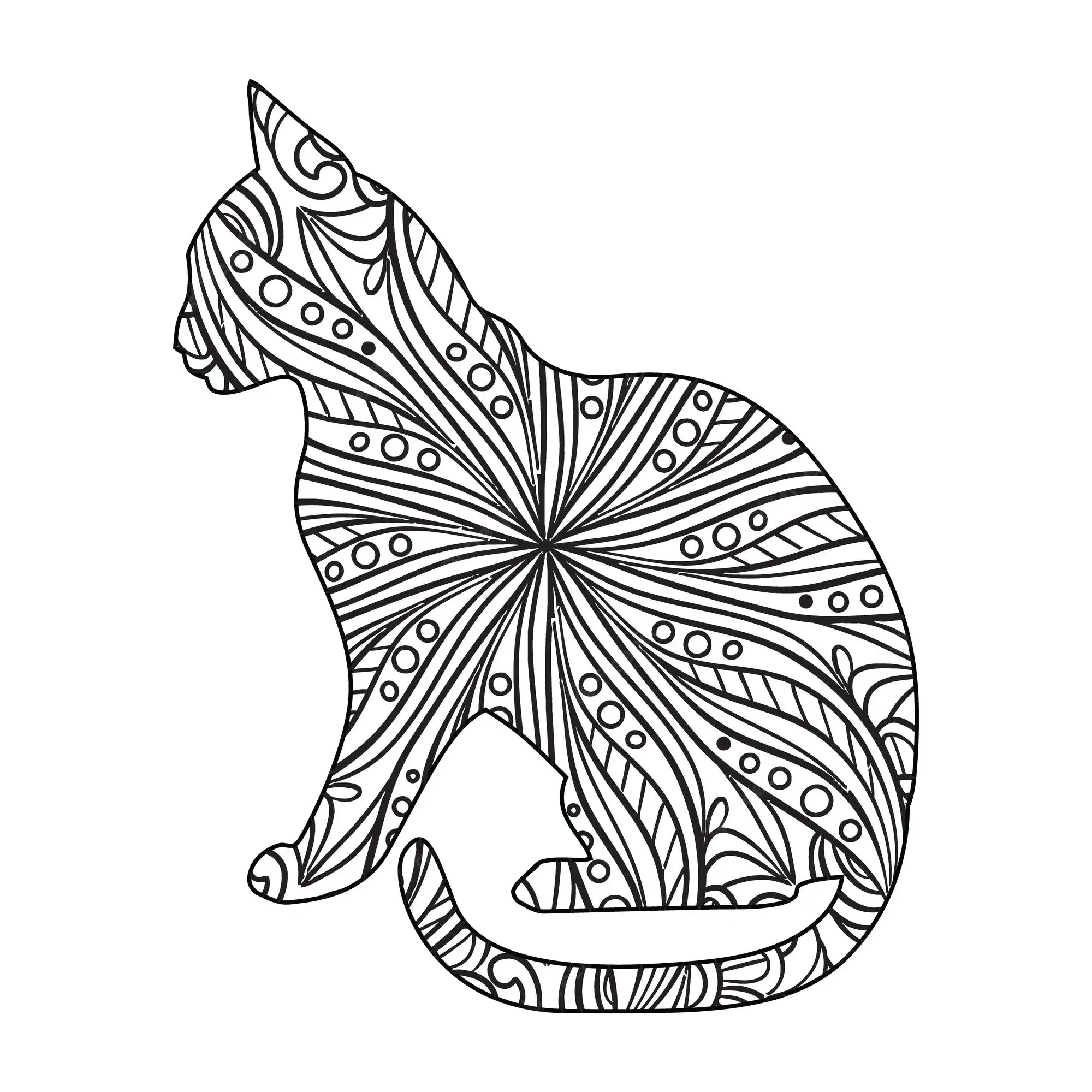 gato mandala para colorear