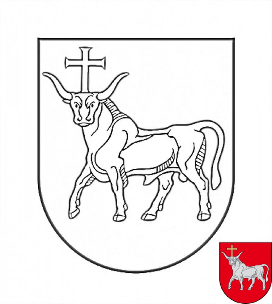 Kauno herbo piešinys spalvinti