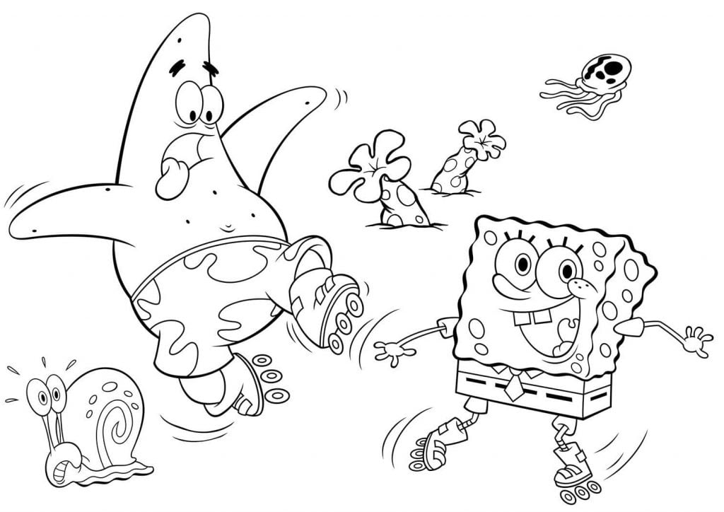 Spongebob leveälahkeinen puku pojille