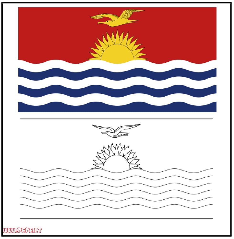 Bendera ya Kiribati kwa rangi, Kiribati