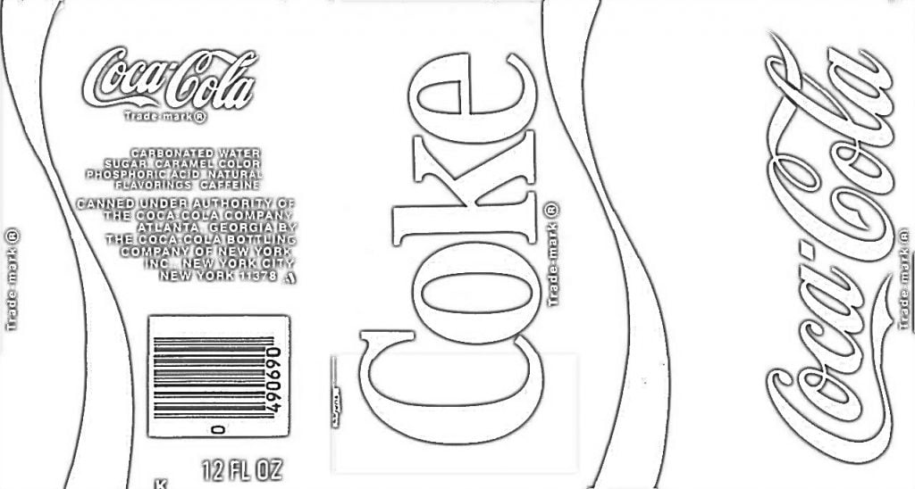 Label Coca Cola untuk mewarnai