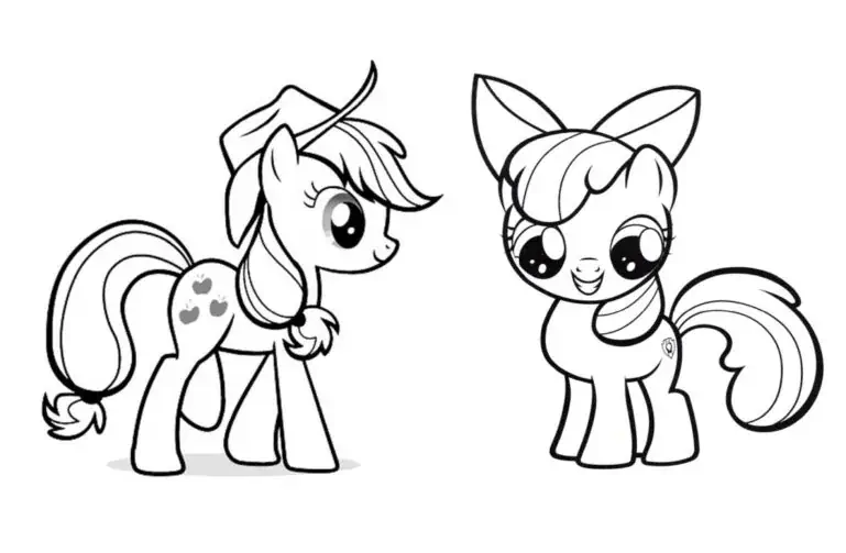 Zwei Ponys zum Ausmalen